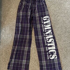 Girls plaid PJ pants gymnastics